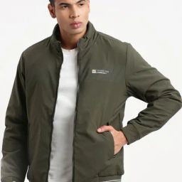 Showoff Olive Slim Fit Jacket-image-12