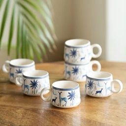 Exclusivelane Deer And Floral White Ceramic Tea Cups-15