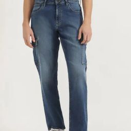 United Colors Of Benetton Blue Relaxed Fit Cargo Jeans-image-80