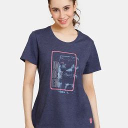 Rosaline by Zivame Blue Printed T-Shirt-image-48