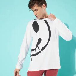 Difference of Opinion White Cotton Loose Fit Printed Oversized T-Shirt-image-37