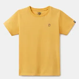 The Souled Store Kids Yellow Cotton Regular Fit T-Shirt-picture-1