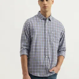 United Colors of Benetton Blue Pure Cotton Regular Checks Shirt-picture-38