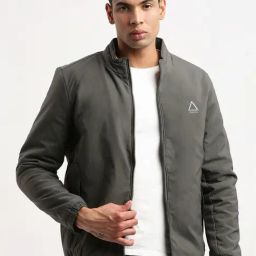 Showoff Grey Slim Fit Jacket-image-60