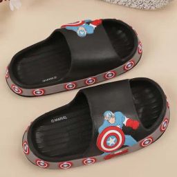 Kidsville Black & Blue Captain America Printed Casual Slides-image-65
