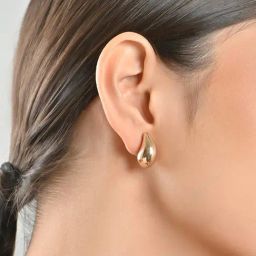 ToniQ Gold-Plated Molten Shape Small Stud Earrings for Women-image-39