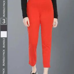 Dollar Missy Red & White Cotton Pants - Pack of 3-picture-18