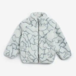 HOP Kids by Westside Grey Printed Fleece Jacket-image-59