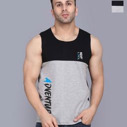 SLOWLORIS Men 2 Colourblocked Hooded Applique Slim Fit T-shirt-image-43