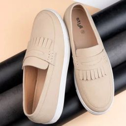 Styli Men's Cream Loafers-picture-40