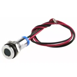 RS PRO Blue Panel Mount Indicator 2V DC, Mounting Hole Size 8 mm, Termination Type Lead Wires, IP Rating IP67, Model No 7001909-17