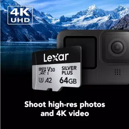 Lexar High-Performance microSDXC Memory Card 64 GB UHS-I with SD Adapter, SILVER PLUS image 3