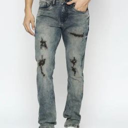 Being Human Dark Blue Slim Fit Distressed Jeans-picture-47
