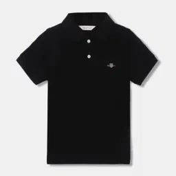 Gant Kids Black Cotton Logo Polo T-Shirt-picture-37