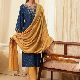 Biba Gold Cotton Dupatta-picture-16