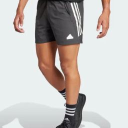 Adidas Black Regular Fit Striped Sports Shorts-picture-40