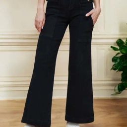 Life With Pockets Women's Black flared High rise Clean look Regular Stretchable Denim Jeans-image-39