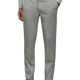 Louis Philippe Grey Slim Fit Trousers-picture-36