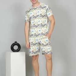Sweet Dreams Mustard Regular Fit Printed Co-Ord Set-picture-5