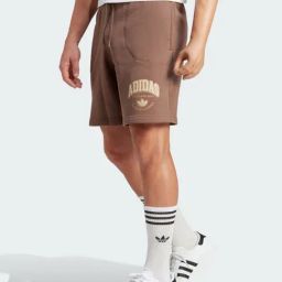 Adidas Originals Brown Cotton Regular Fit Printed Sports Shorts-image-93