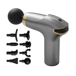 TENS Massage Gun Vibration With 8 Massage Attachments For Full Body - Grey-picture-0