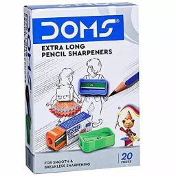 Doms Multi Color Plastic Extra Long Non-Toxic Pencil Sharpener, 3425 (20 Pcs x 5 Box)-36