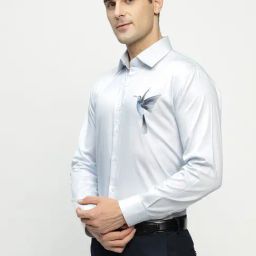 Hancock Blue Slim Fit Graphic Shirt-image-57