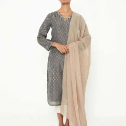 Ancestry Almond Plain Dupatta-picture-47