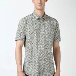 Peter England Multicolored Cotton Slim Fit Floral Print Shirt-picture-4