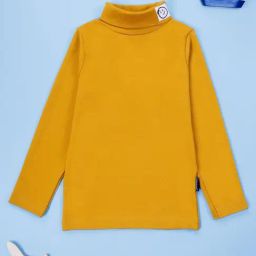 Kiddopanti Unisex Mustard Regular Fit T-Shirt-image-45