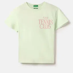 United Colors Of Benetton Girls Green Cotton Regular Fit Graphic Print T-Shirt-picture-39