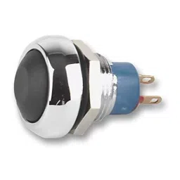 APEM SWITCH, SPNO, CHROM/BLK BTN, IPR3SAD2101-25
