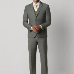 Van Heusen Olive Slim Fit Three Piece Suit-image-8