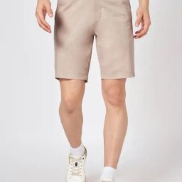 Byford By Pantaloons Beige Cotton Slim Fit Shorts-picture-26