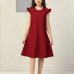 Ompax Kids Maroon A-Line Dress-picture-10