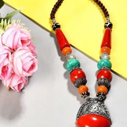 Imli Street Red Beaded Necklace-image-22