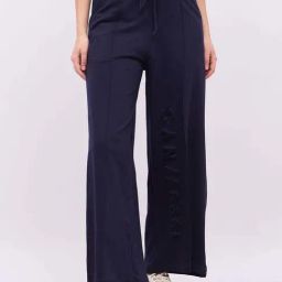 Styli Navy Blue Cotton Flare Fit Track Pants-picture-33