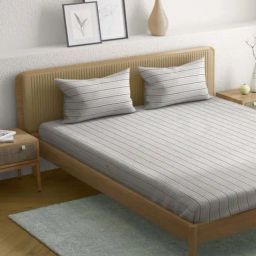 Anaqa by Pantaloons Brown Cotton Bedsheet With 2 Pillow Covers-image-109