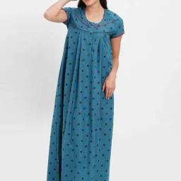 Sweet Dreams Blue Printed Night Gown-image-56