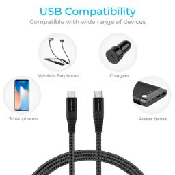 Plugtech Grey Premium Braided 67W 5A Type C To Type C Cable image 3