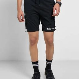 Sf Jeans By Pantaloons Black Cotton Regular Fit Cargo Shorts-image-42