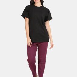 Kryptic Black & Burgundy Cotton Printed T-Shirt With Pyjamas-picture-11