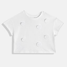 Mango Kids Girls Floral Detailed Pure Cotton T-shirt-image-14