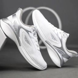 Red Tape Men's Flow+ White & Silver Running Shoes-image-14