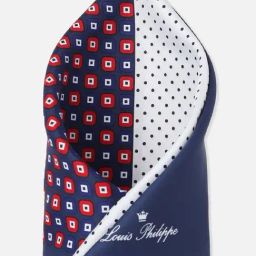 Louis Philippe Navy Printed Pocket Square-image-47