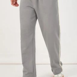 Styli Grey Cotton Relaxed Fit Solid Joggers-image-48