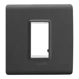 Legrand Cover Plate with Support Frame Allzy Matt Black 1 Module, 6813 11 (Pack of 20) image 3