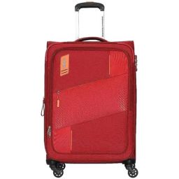American Tourister Spruce Red Textured Soft Medium Trolley Bag - 71 cm-image-24