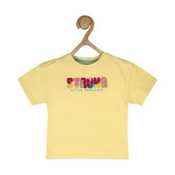 Peter England Kids Yellow Embroidered T-Shirt-image-52