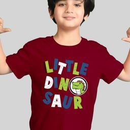 AUSK Boys Typography Printed Drop-Shoulder Sleeves Cotton T-shirt-image-78
